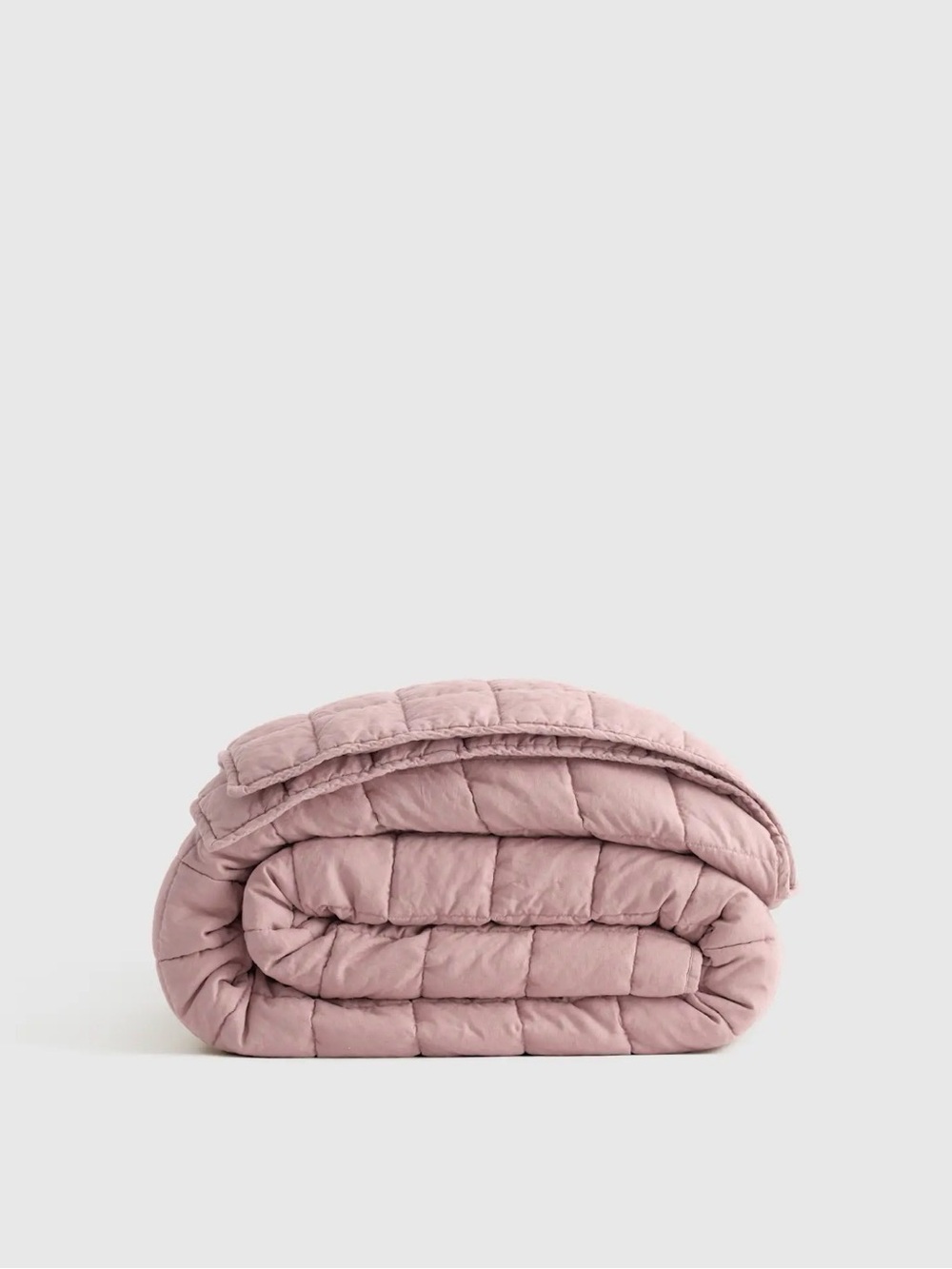 Quince European Linen Box Quilt Twin in Dusty Mauve NWT